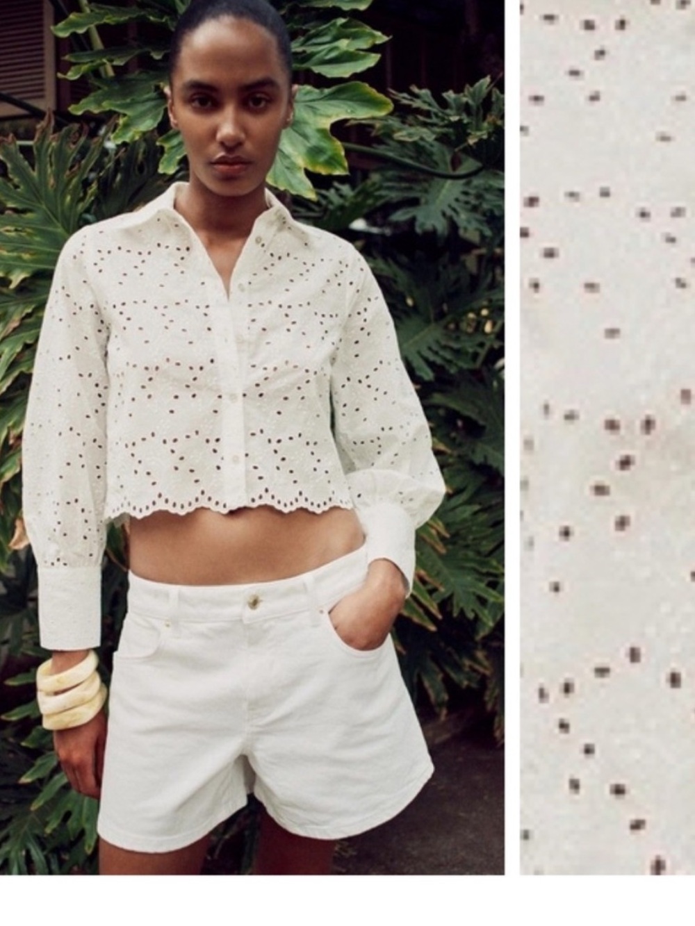 NWT ZARA EMBROIDERED EYELET CROP SHIRT - WHITE BUTTON DOW TOP SIZE M
Firm price - Picture 7 of 11